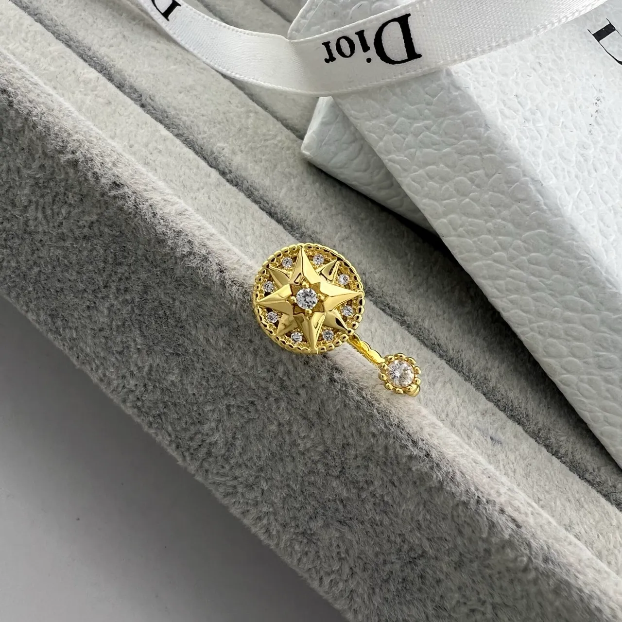 Dior Rose des Vents Gold Silver Open-Cuff Compass-Star Motif Ring 3