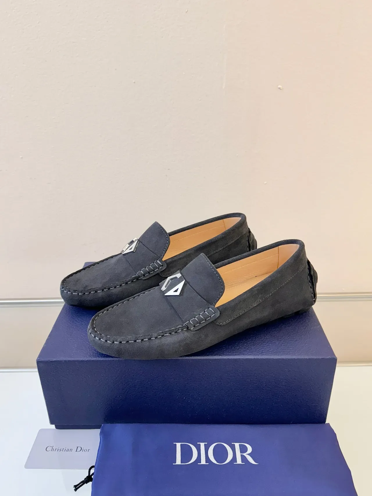 Dior Saddle Loafer Dark Gray Suede Loafers 2
