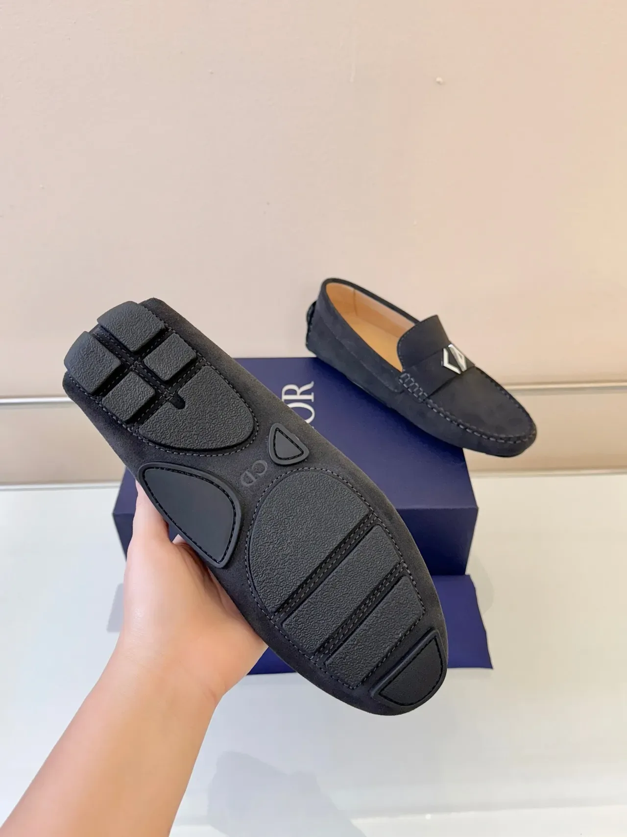 Dior Saddle Loafer Dark Gray Suede Loafers 5