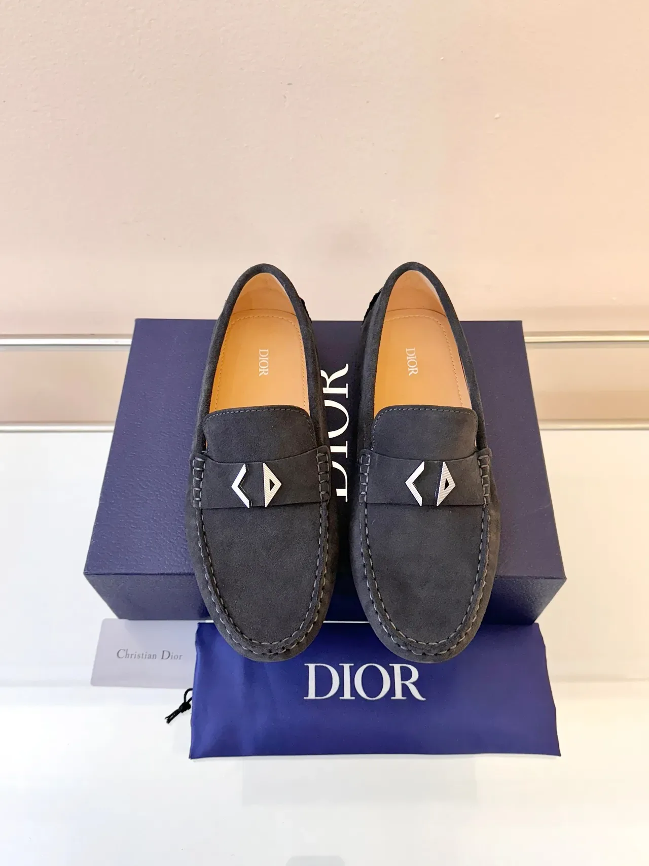 Dior Saddle Loafer Dark Gray Suede Loafers 6