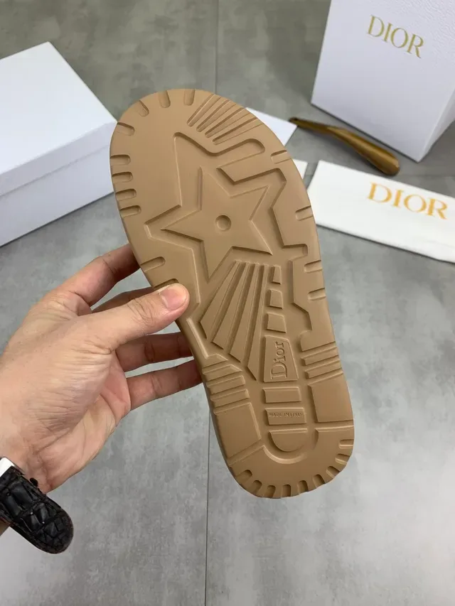 Dior Slide Beige Embossed Logo Strap Slipper 3