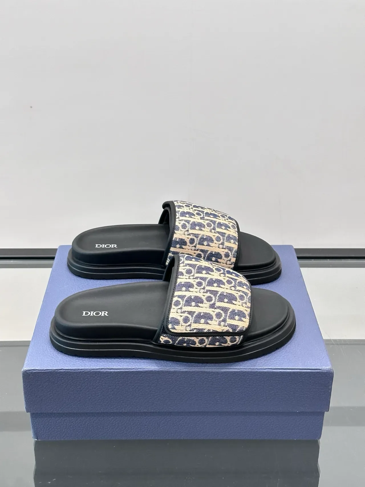 Dior Slide Monogram Strap Slippers 9