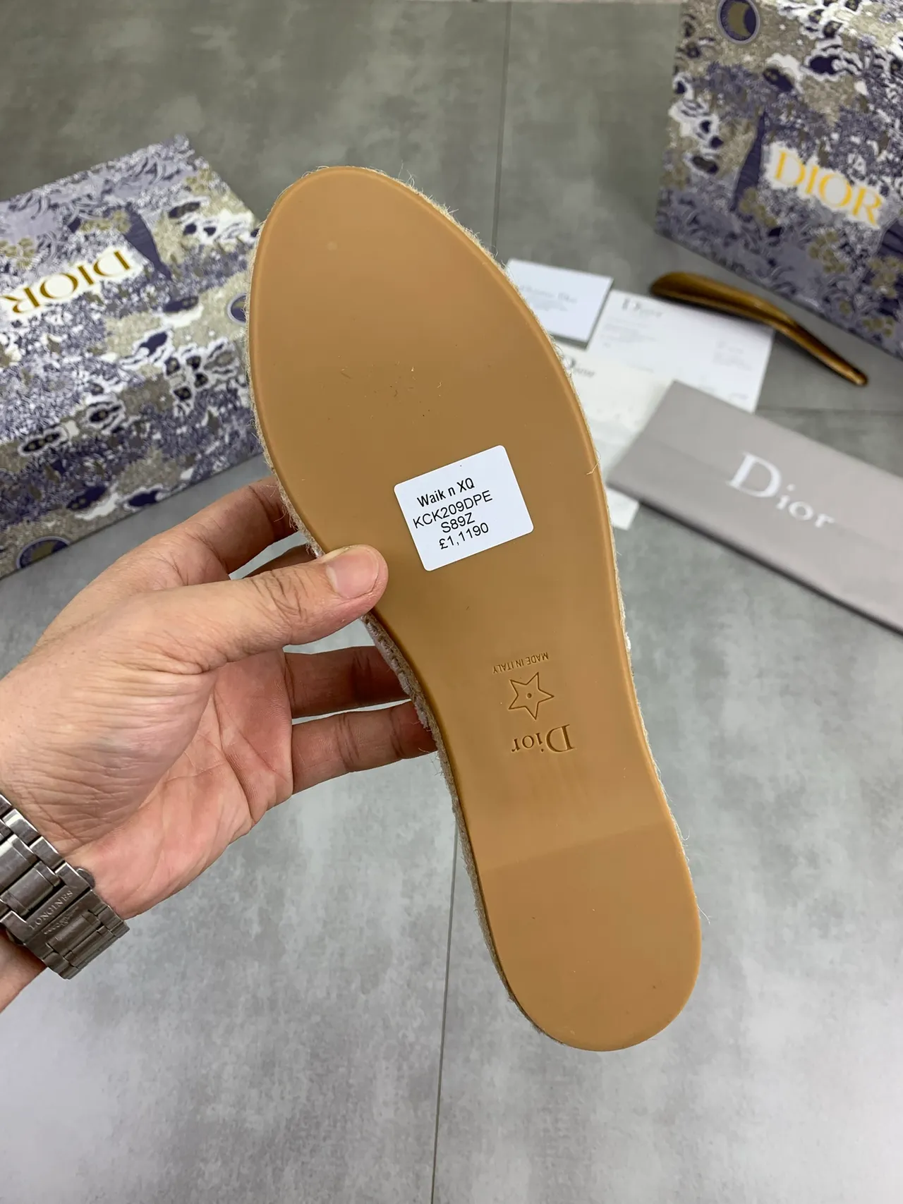 Dior White Jacquard Espadrille Slipper 3