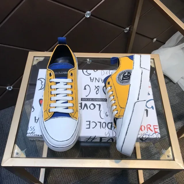 Dolce & Gabbana Sneakers lifestyle en toile à blocs de couleur, low top 9