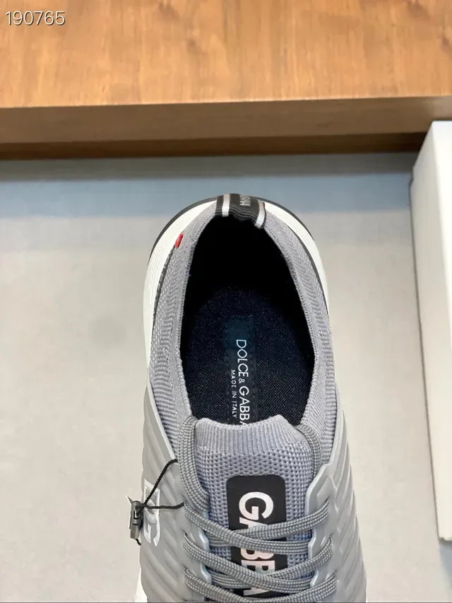 Dolce & Gabbana Cinza Branco Malha Mesh Superior Estruturado Alça Lateral Tênis Lifestyle 4