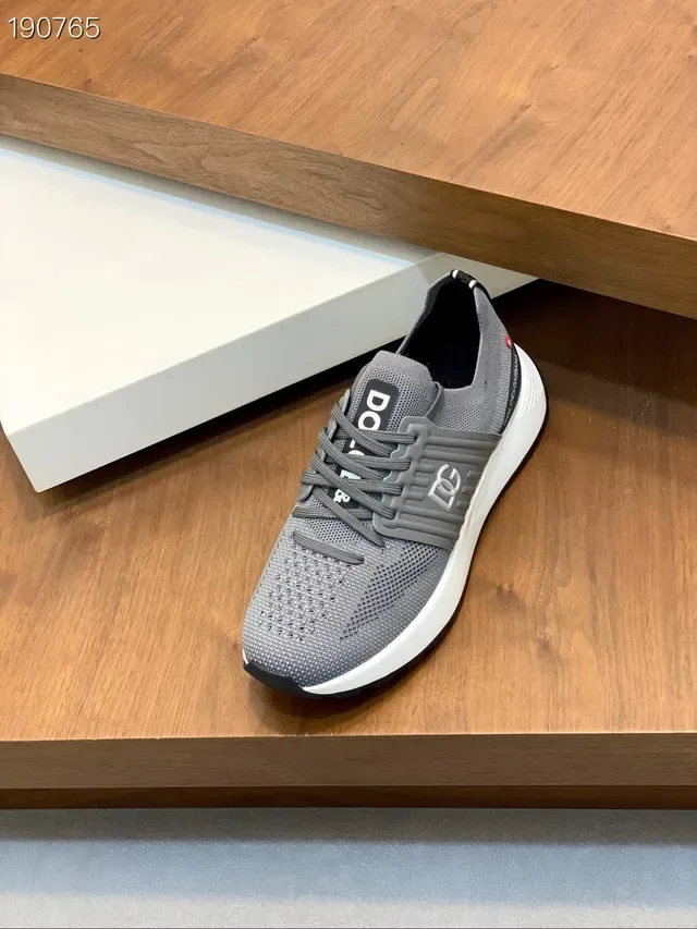 Dolce & Gabbana Cinza Branco Malha Mesh Superior Estruturado Alça Lateral Tênis Lifestyle 5