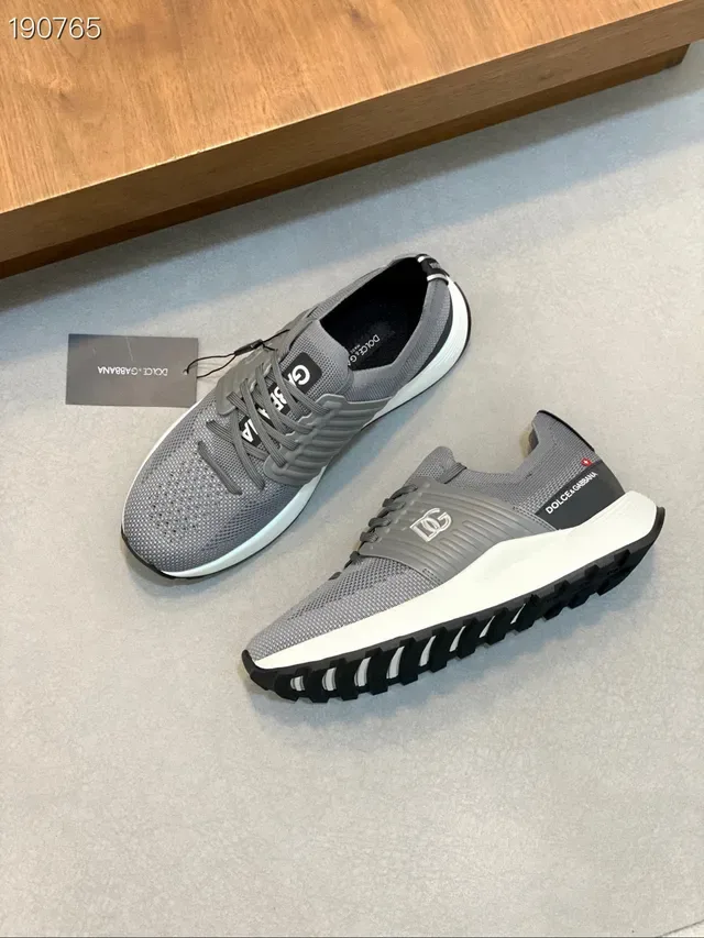 Dolce & Gabbana Cinza Branco Malha Mesh Superior Estruturado Alça Lateral Tênis Lifestyle 7