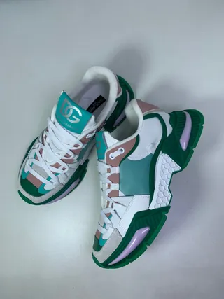 Dolce & Gabbana Sola Verde Multicolor Sola Multicolor Painelada Superior Tênis Chunky Sneakers 3