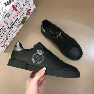 Dolce & Gabbana Portofino حذاء رياضي أسود وفضي