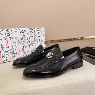 Dolce & Gabbana Portofino Black Polished Leather Loafer