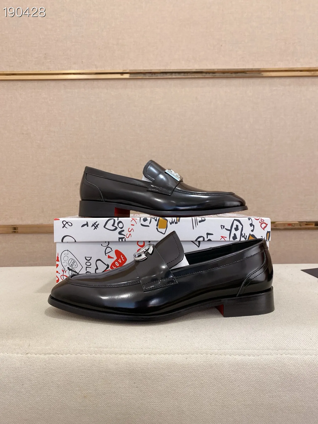 Dolce & Gabbana Portofino Mocassin Cuir Noir Poli 4