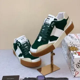 Dolce & Gabbana Portofino Green White Cream Lifestyle Sneakers