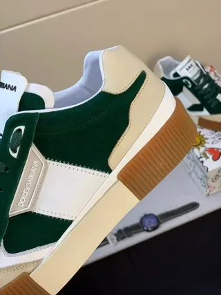 Dolce & Gabbana Portofino Vert Blanc Crème Sneakers Lifestyle 4