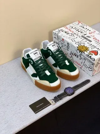 Dolce & Gabbana Portofino Vert Blanc Crème Sneakers Lifestyle 5