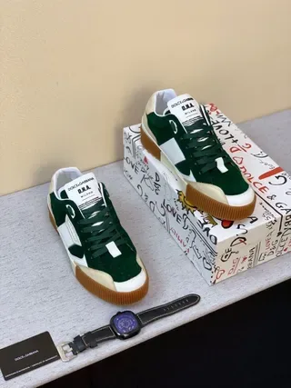 Dolce & Gabbana Portofino Vert Blanc Crème Sneakers Lifestyle 8