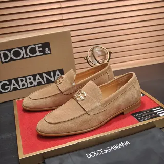 Dolce & Gabbana Portofino Tan Suede Horsebit Loafers