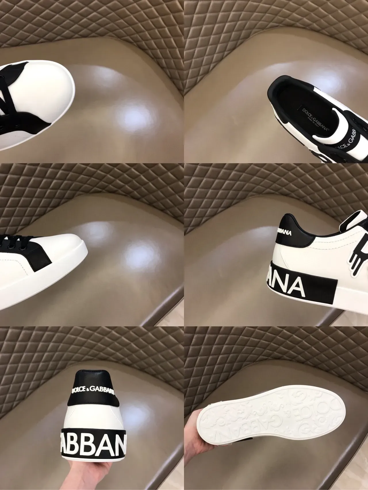 Dolce & Gabbana Brancas Pretas Low-Top Gráfico-Logo Estilo de Vida Tênis 2