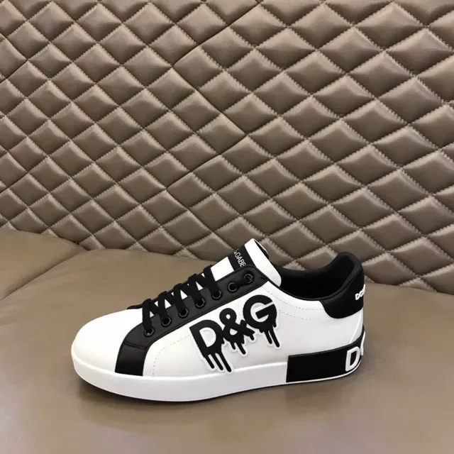 Dolce & Gabbana Brancas Pretas Low-Top Gráfico-Logo Estilo de Vida Tênis 5