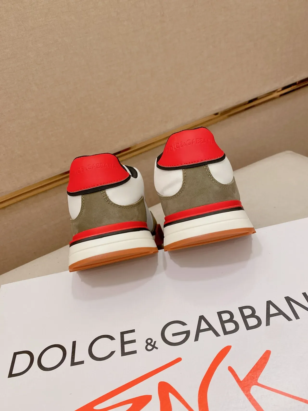 Dolce & Gabbana DG Logo White Olive Red Orange Lifestyle Sneaker 3