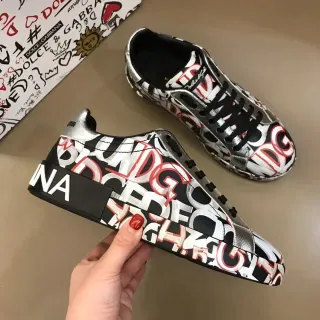 Dolce & Gabbana Graffiti-Print Low-Top Lifestyle Sneakers