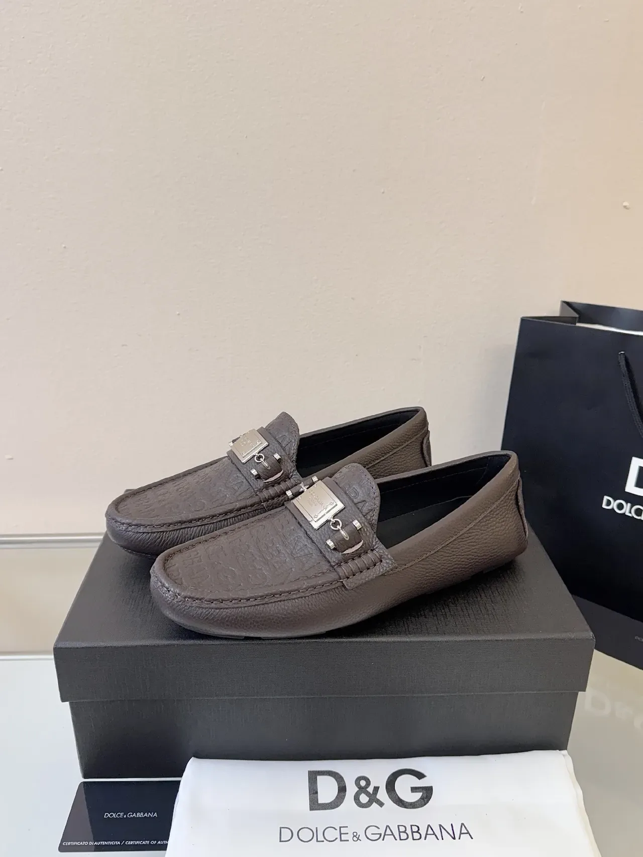Mocassins Dolce & Gabbana Portofino Marrom Couro Pebbled Horsebit 2