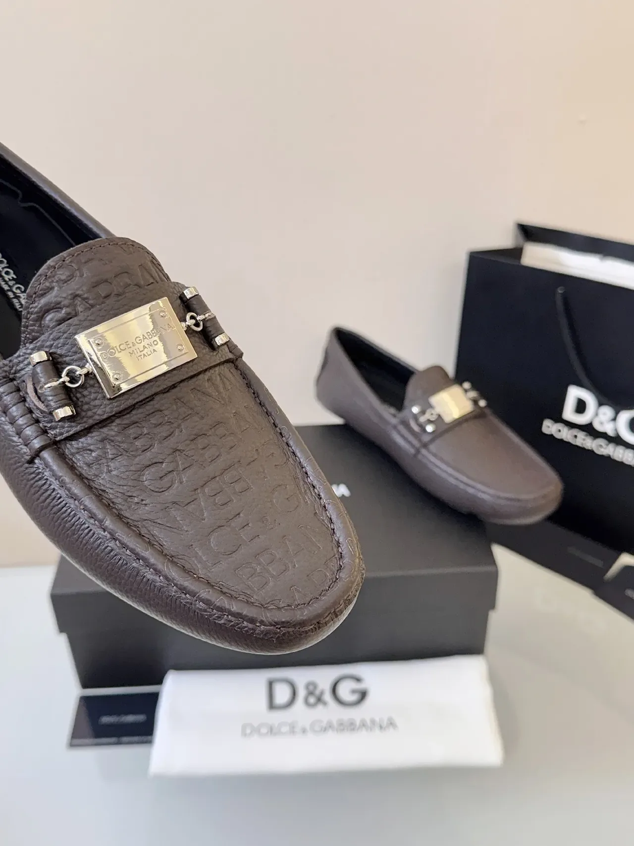 Mocassins Dolce & Gabbana Portofino Marrom Couro Pebbled Horsebit 3