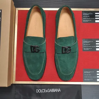 Dolce & Gabbana Portofino 绿色麂皮乐福鞋