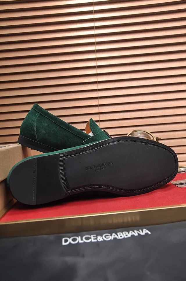 Dolce & Gabbana Portofino Mocassins en Daim Vert 3