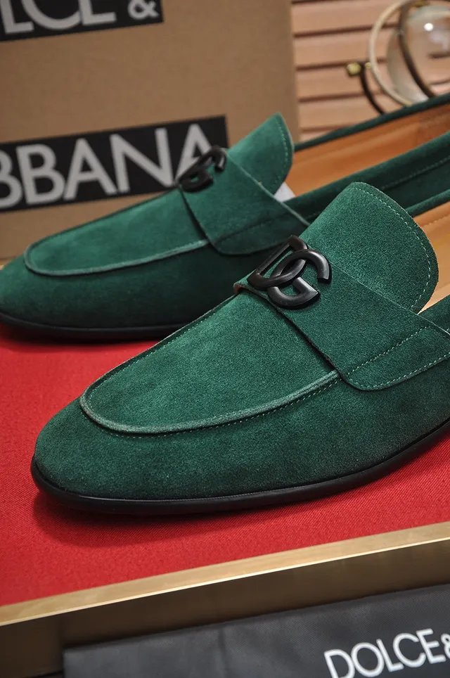 Dolce & Gabbana Portofino Mocassins en Daim Vert 4