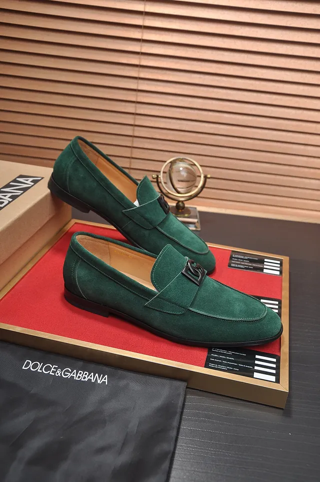 Dolce & Gabbana Portofino Mocassins en Daim Vert 5