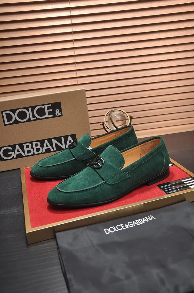 Dolce & Gabbana Portofino Mocassins en Daim Vert 8