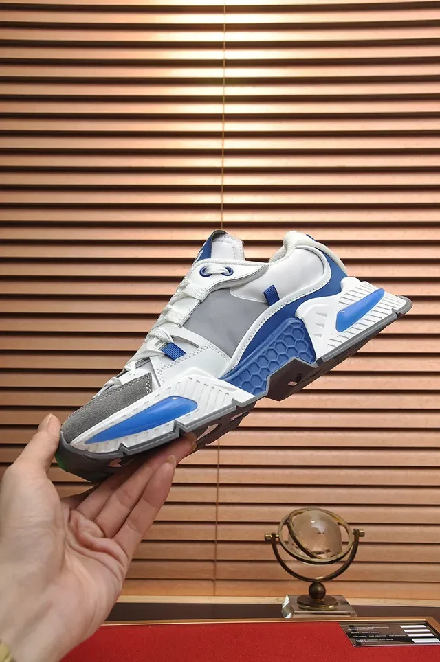 Dolce & Gabbana White Blue Multi-Panel Construction Sculpted Sole Chunky Sneakers 6
