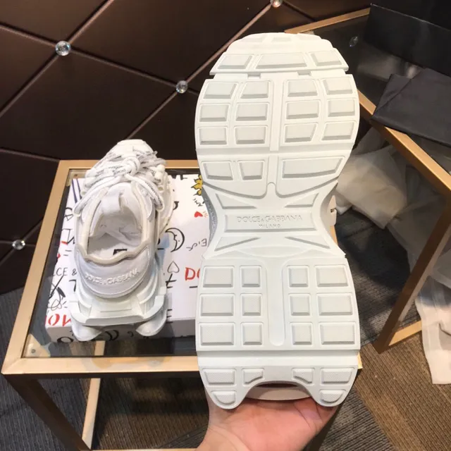 Dolce & Gabbana White Gray Sole Multi-Strap Overlay Chunky Sneakers 4