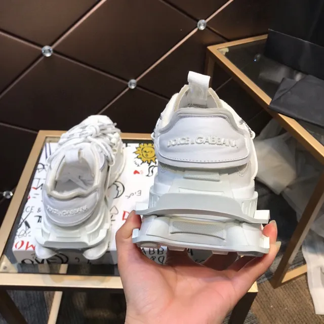 Dolce & Gabbana White Gray Sole Multi-Strap Overlay Chunky Sneakers 6
