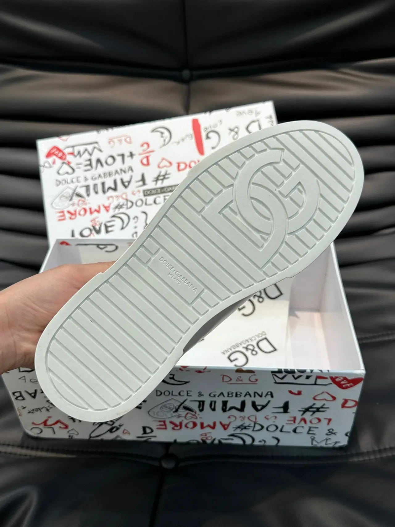 Dolce & Gabbana White Leather Low-Top Lifestyle Sneakers 3