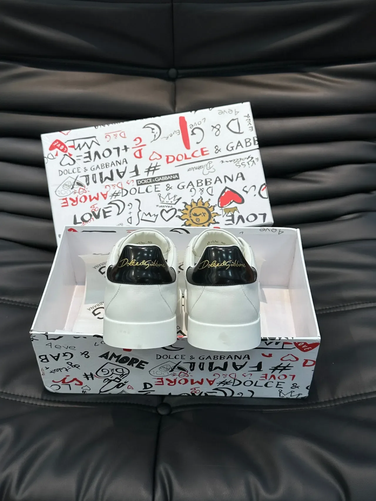 Dolce & Gabbana White Leather Low-Top Lifestyle Sneakers 7