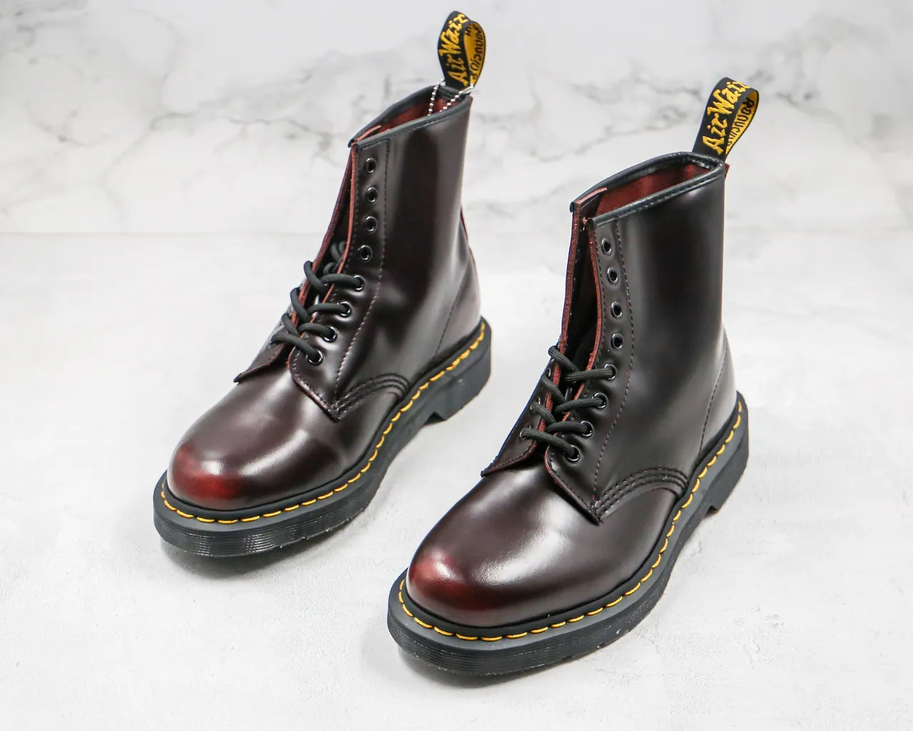 Dr. Martens 1460 Cherry Brown Polished Leather Martin Boot 8