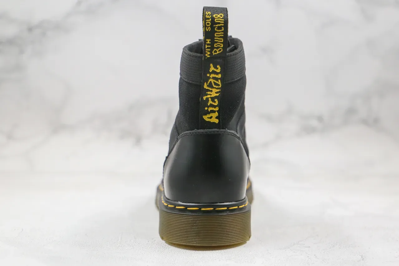 Dr. Martens Black Mixed-Material Lace-Up Ankle Boot 3