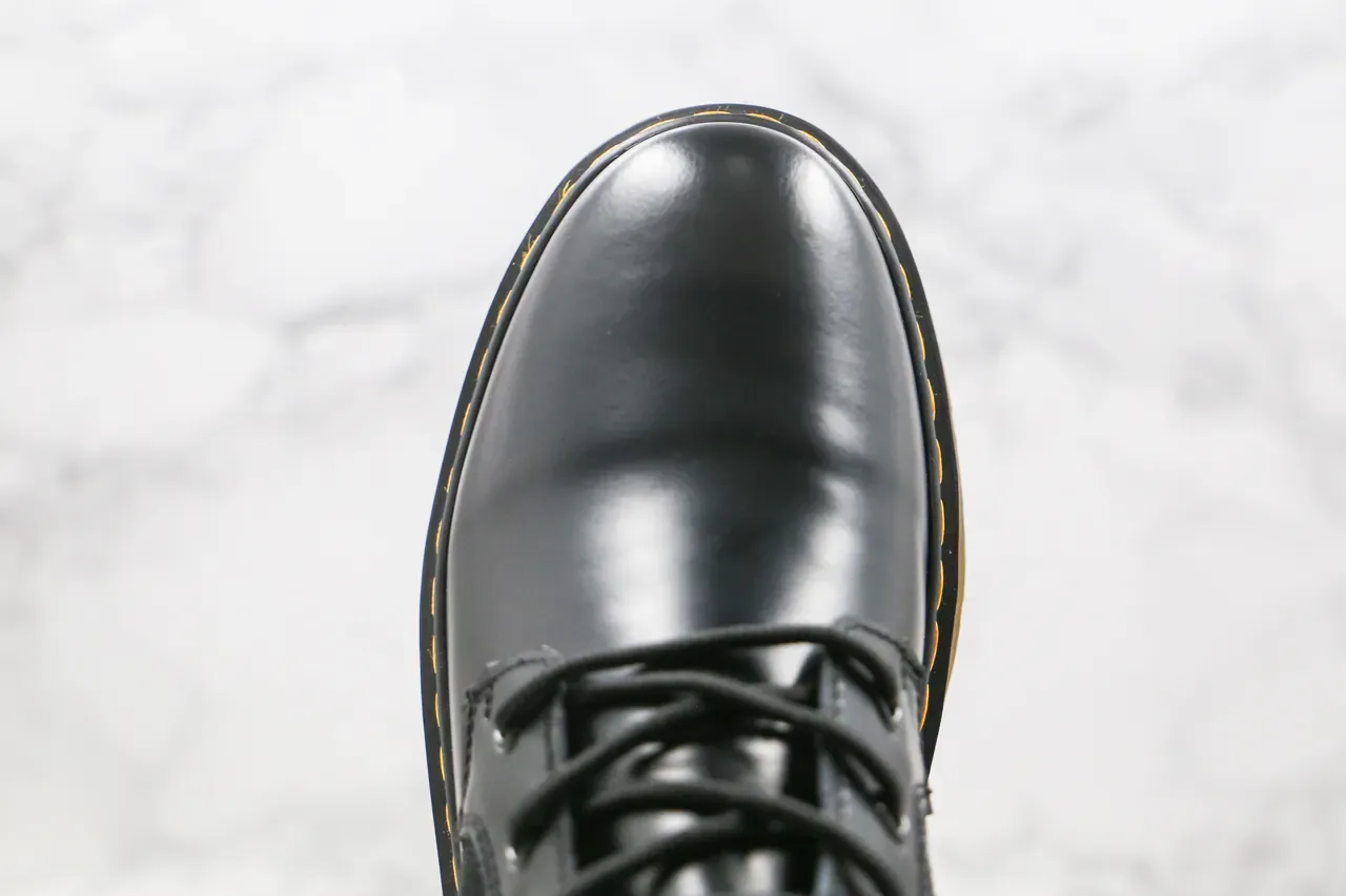 Dr. Martens Black Mixed-Material Lace-Up Ankle Boot 5