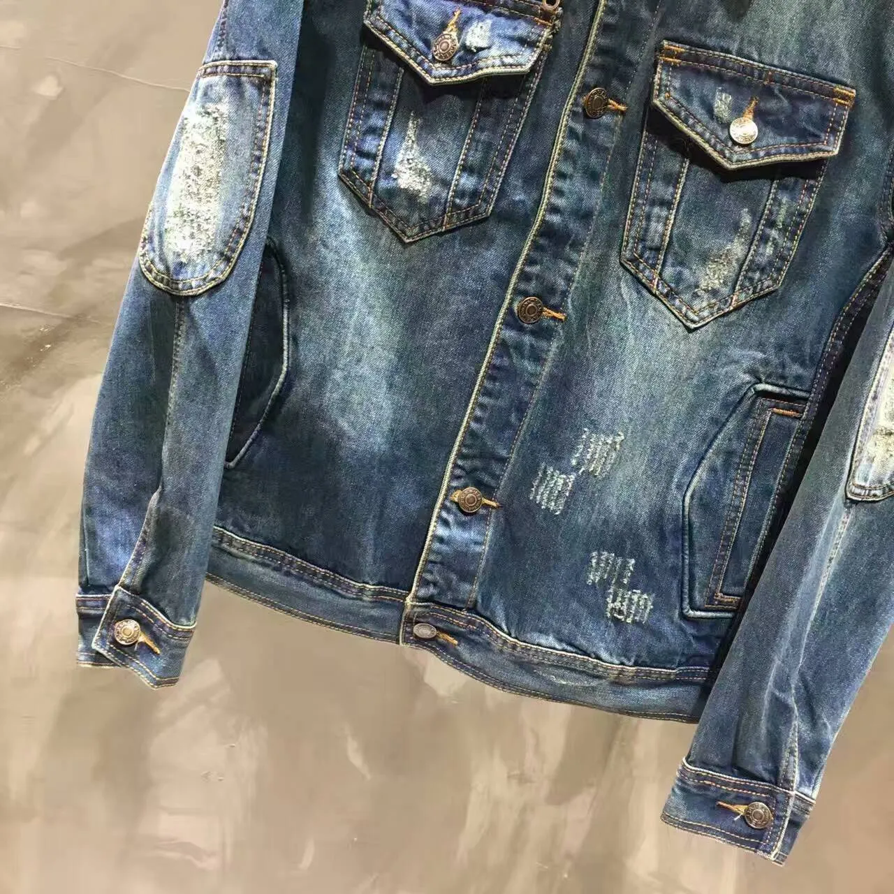 DSQUARED2 Veste en jean avec patches aux coudes et aspect usé 2