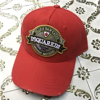 Dsquared2 ICON Embroidered Crest Red Baseball Cap