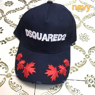 Dsquared2 ICON Navy Red Structured Six-Panel Embroidered Logo Baseball Cap