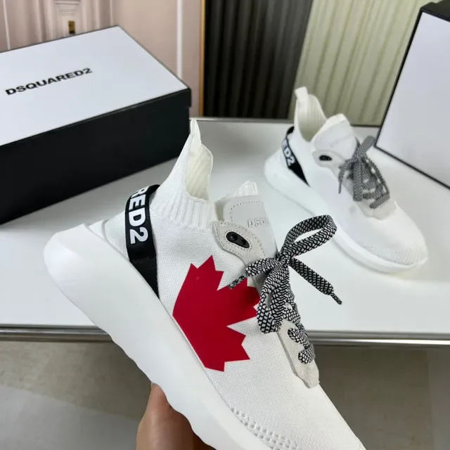 Dsquared2 ICON সাদা লাল ম্যাপেল লিফ লাইফস্টাইল স্নিকার্স 3