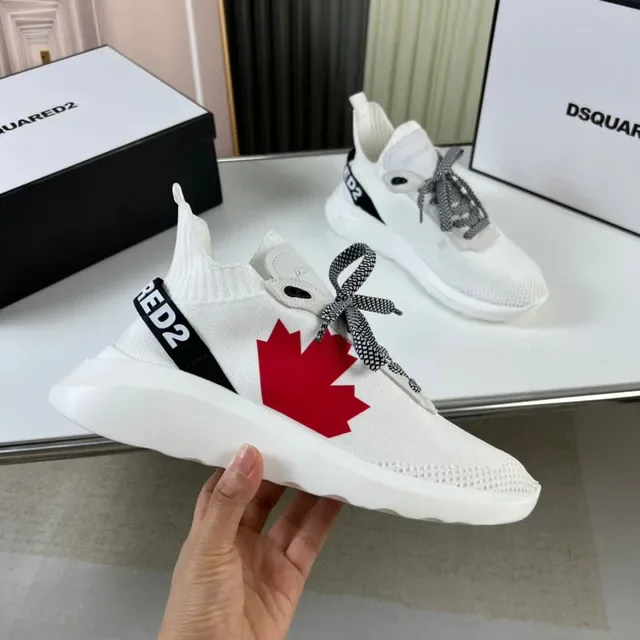 Dsquared2 ICON সাদা লাল ম্যাপেল লিফ লাইফস্টাইল স্নিকার্স 4