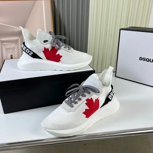 Dsquared2 ICON সাদা লাল ম্যাপেল লিফ লাইফস্টাইল স্নিকার্স 8