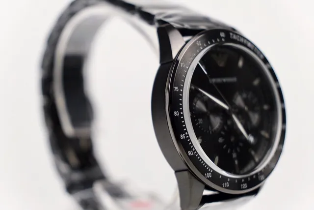 Emporio Armani Chronograph Black Tachymeter Mechanical Watch 3