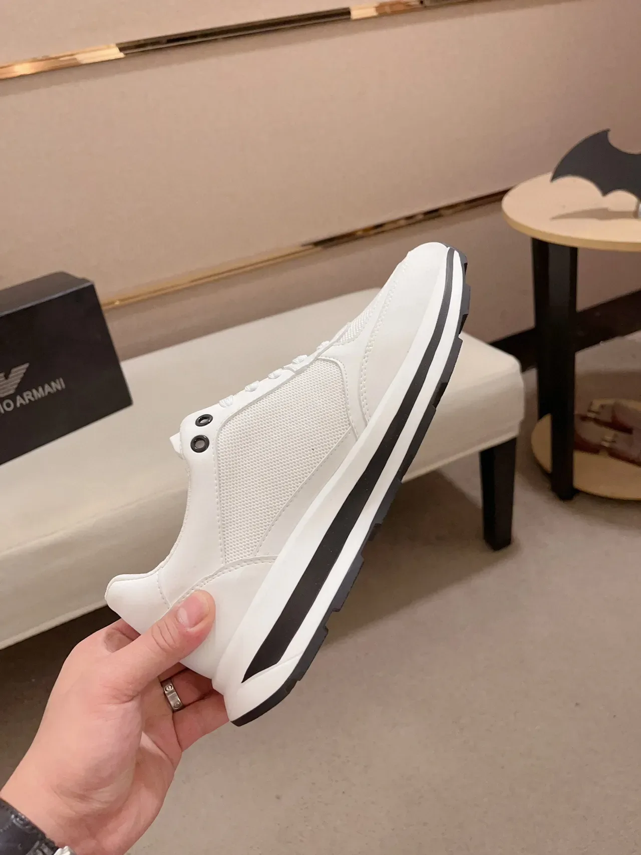 Emporio Armani EA7 White and Black Lifestyle Sneakers 6