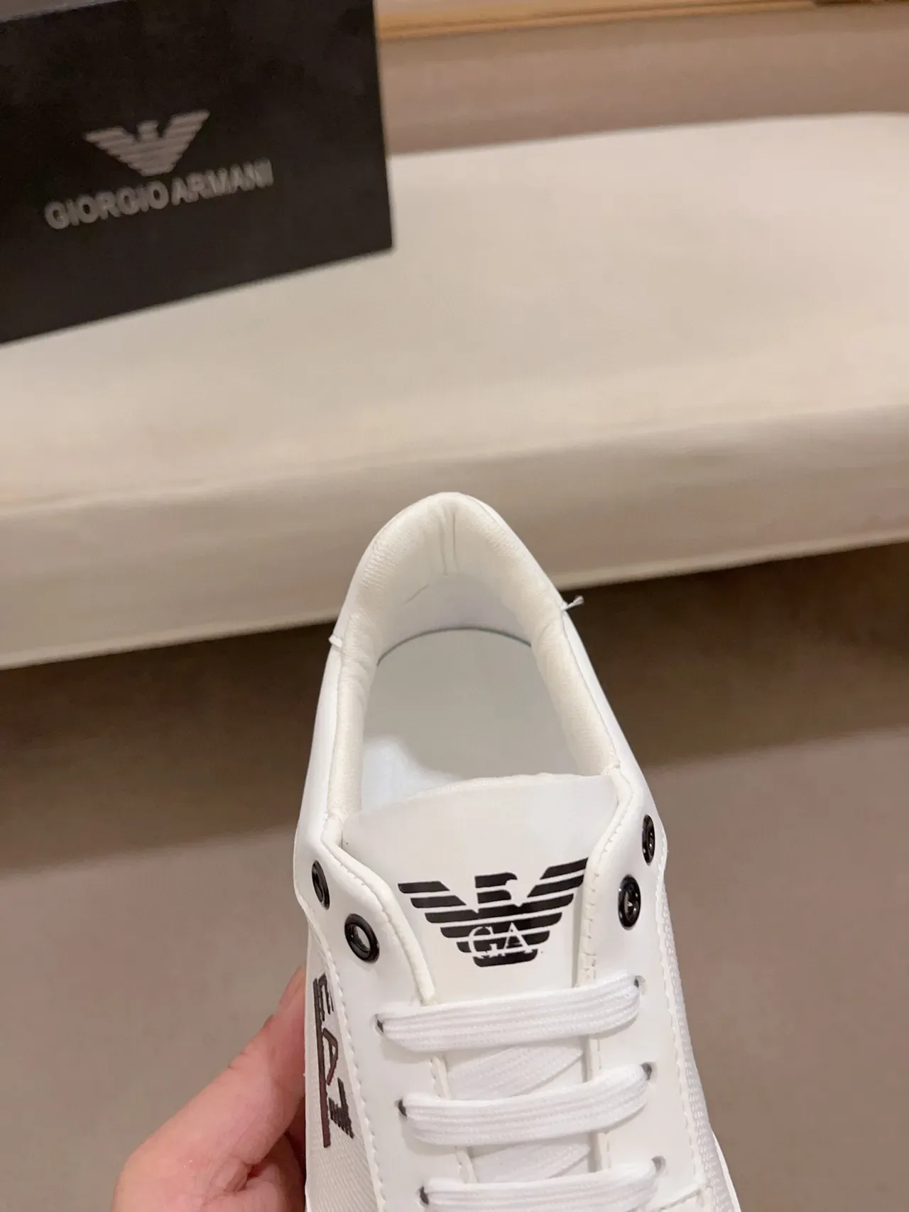 Emporio Armani EA7 White and Black Lifestyle Sneakers 7
