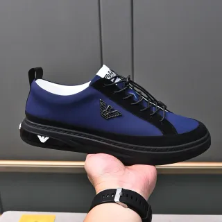 Emporio Armani Eagle Logo লাইফস্টাইল স্নিকার্স নেভি এবং কালো