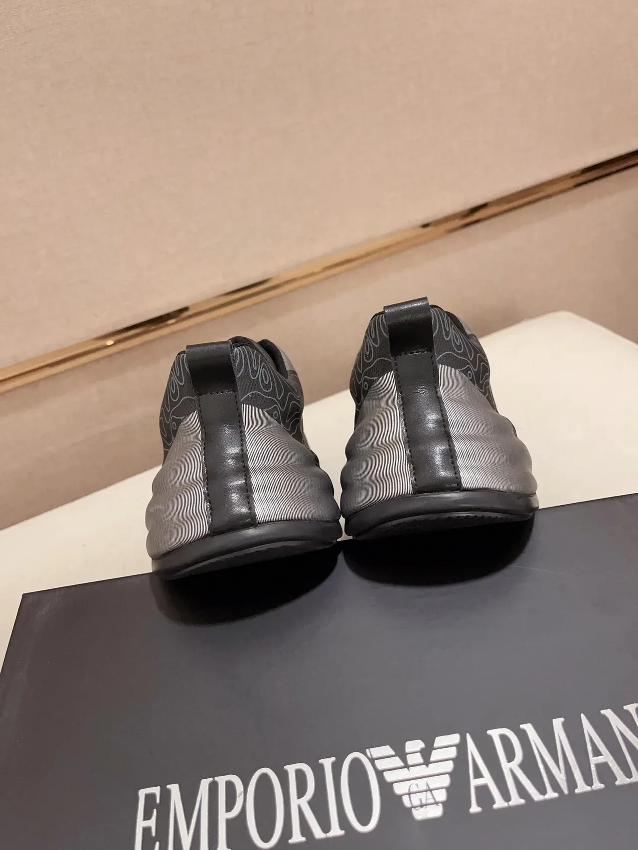 Emporio Armani Topographic Print Eagle Logo Black Lifestyle Sneakers 8